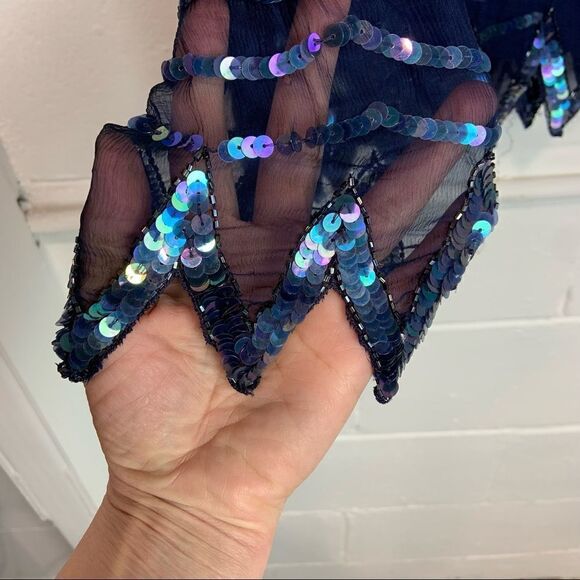 Vintage Swee Lo Silk Sequin Long Sleeve Blouse - Picture 7 of 7